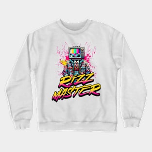 Rizz Master Streetwise Slang - Retro TV Vintage Statement Novelty Graphic Tee T-Shirt Crewneck Sweatshirt